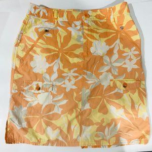 Columbia 10 Hawaiian Floral Print Skirt Orange